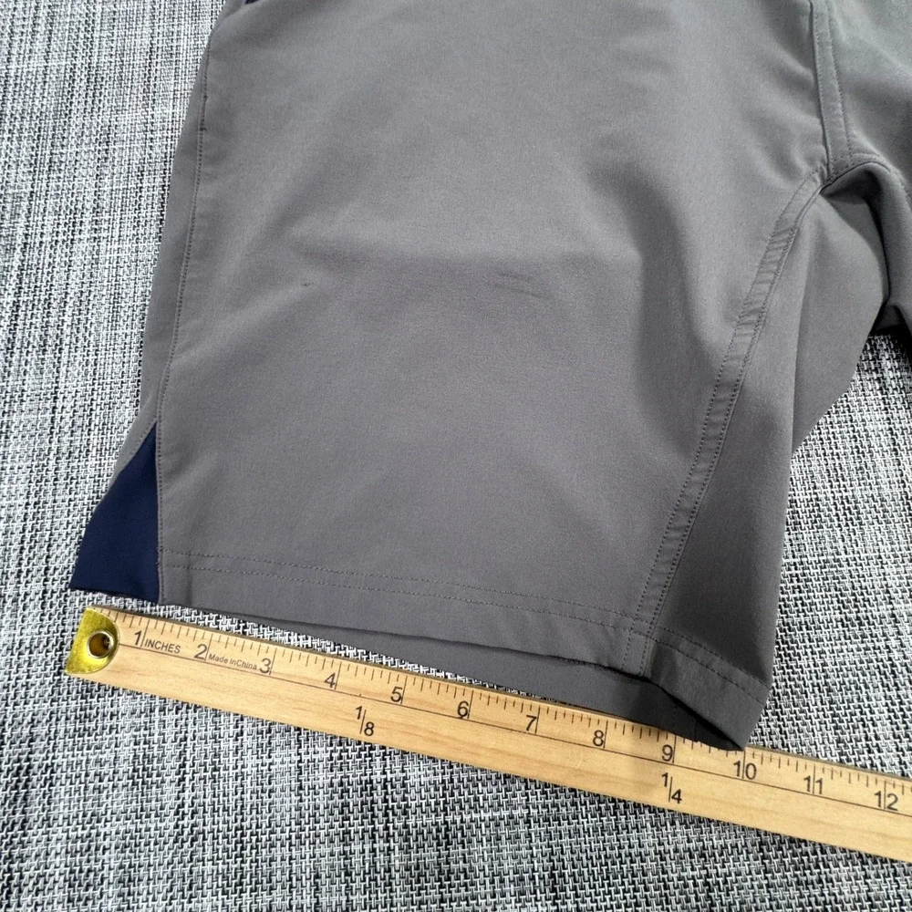 Club Ride Cycling Shorts Mens Large Gray Navy Stretch Adjustable Waist Pockets